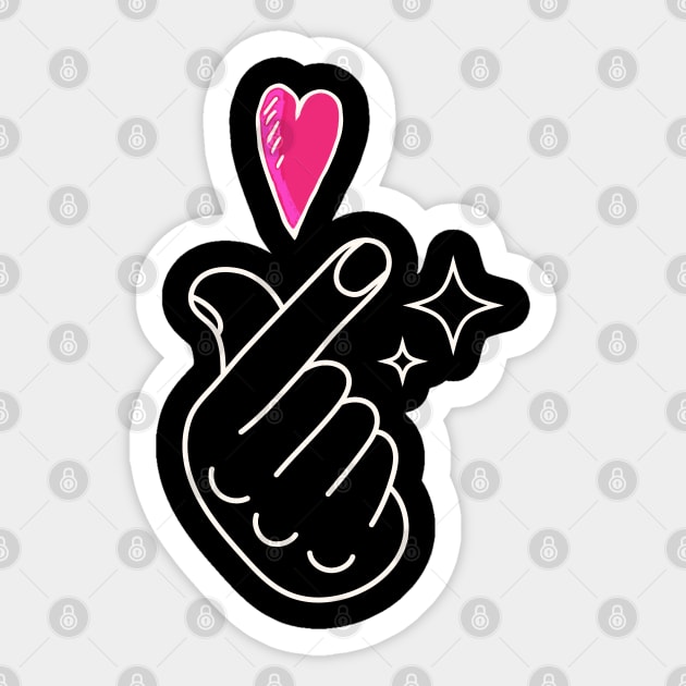 Korean finger heart Sticker by tatadonets